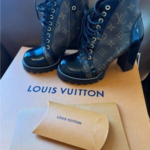 Louis Vuitton Dark Monogram Heeled Boots